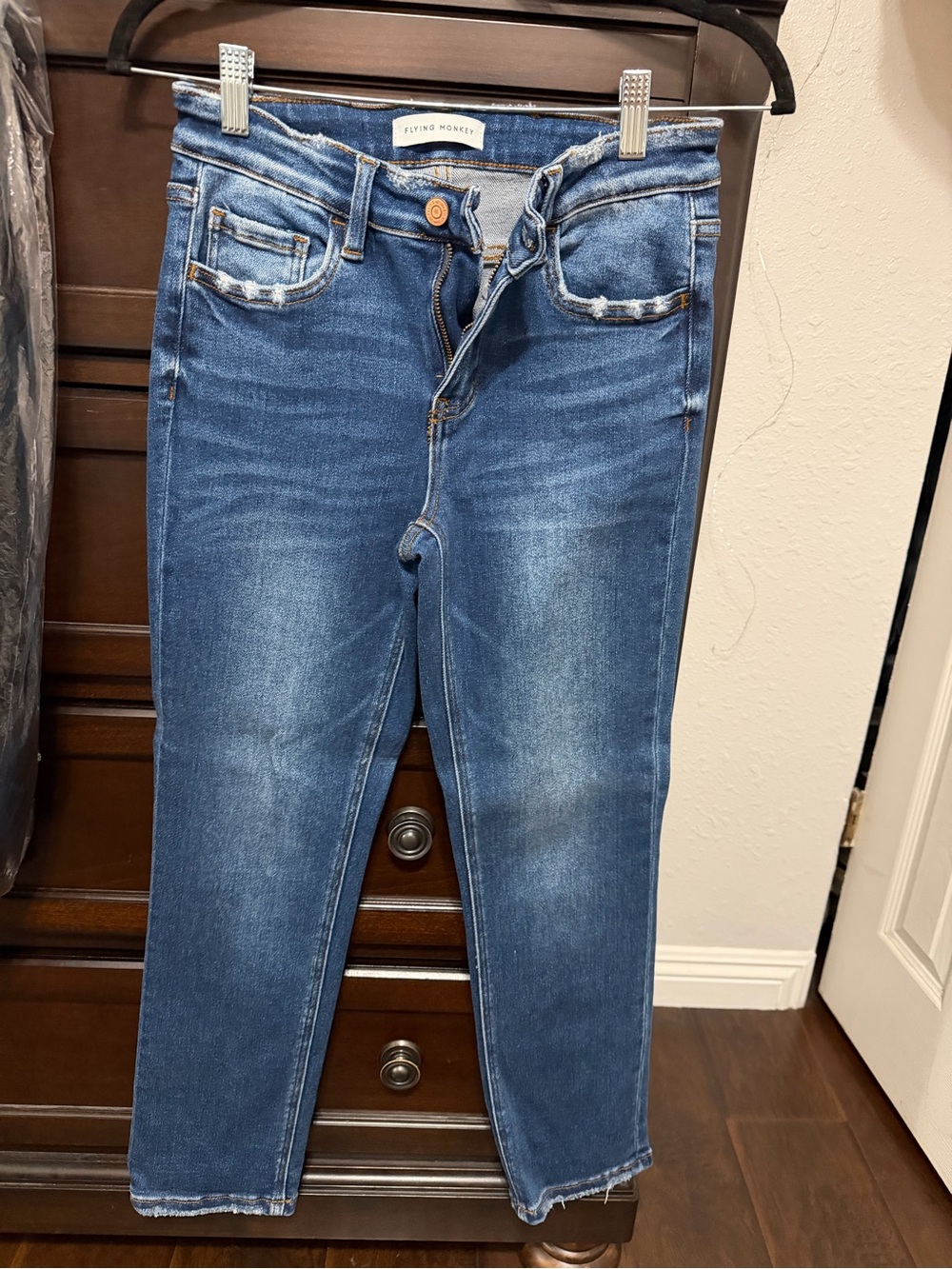 Flying Monkey Dark Blue Cropped Skinny Jeans